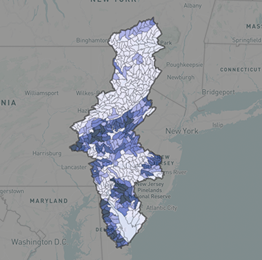 Map of the Delaware River basin from the application